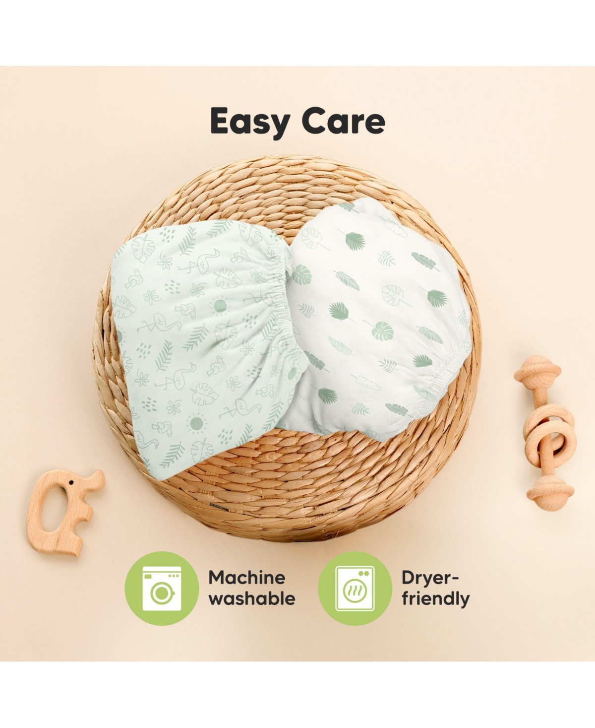 KeaBabies 2-Pack Mini Crib Sheets, Pack and Play Sheets Fitted, Pack N Play Sheets, Organic Fitted Crib Sheet Cover