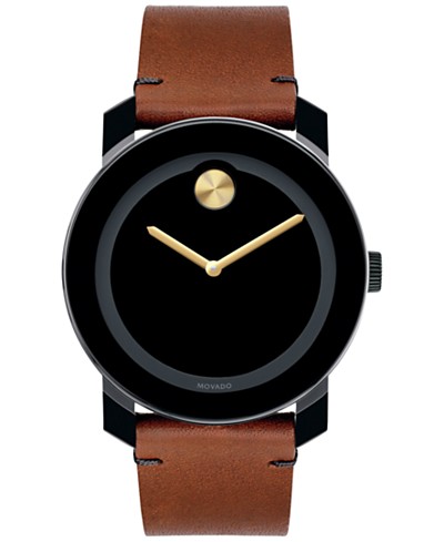 Movado Men's Bold Evolution 2.0 Swiss Quartz Cognac Leather Watch