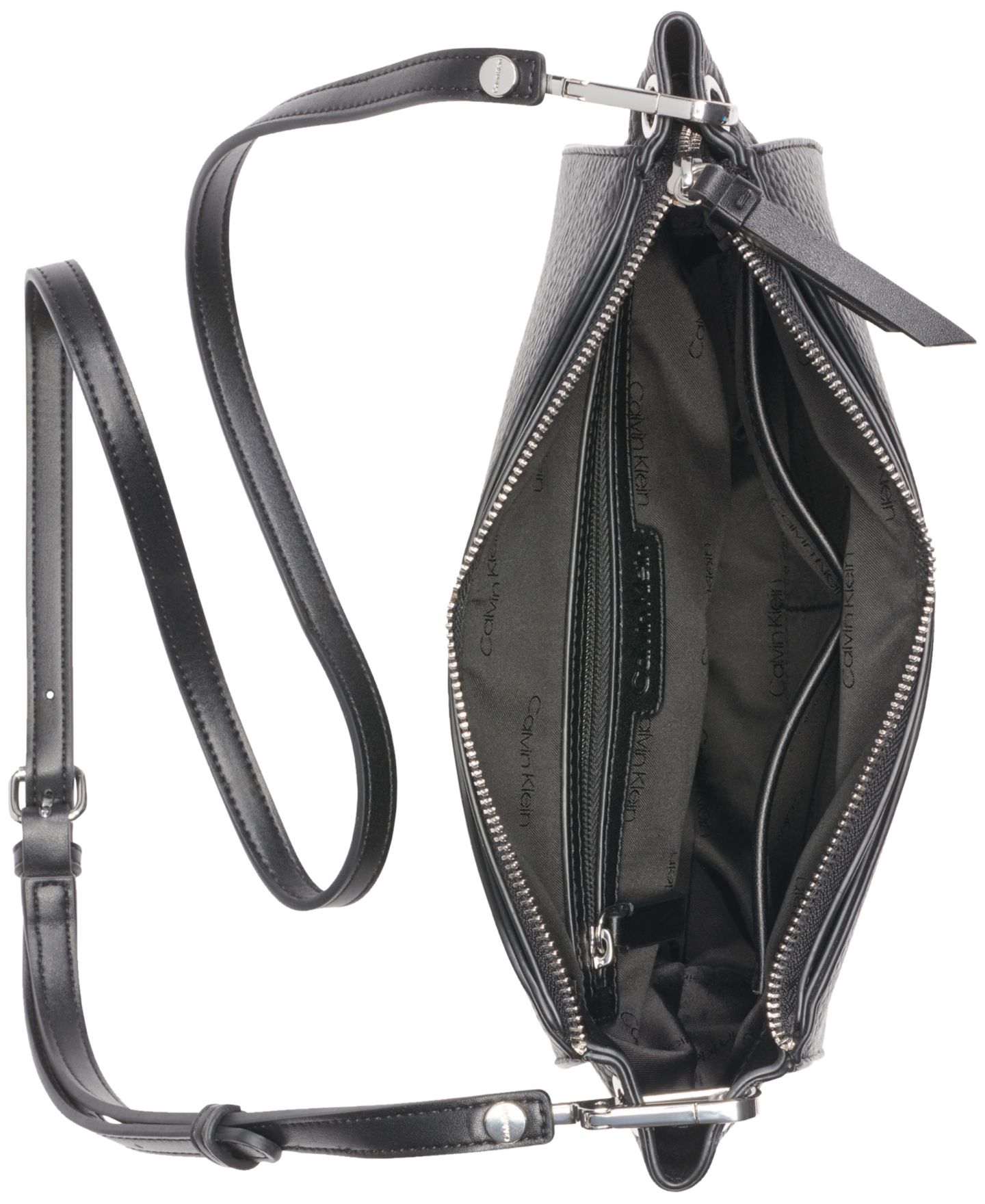 Женская сумка Calvin Klein Garnet Adjustable Top Zipper Crossbody, цвет: Чёрный серебряный — фото 5
