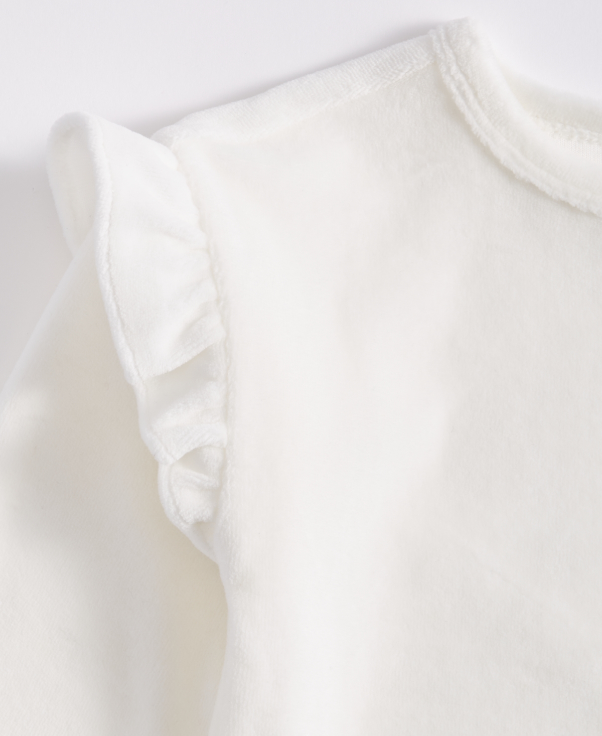 First Impressions Baby Girls Solid Ruffled Velour Top, Created for Macy's