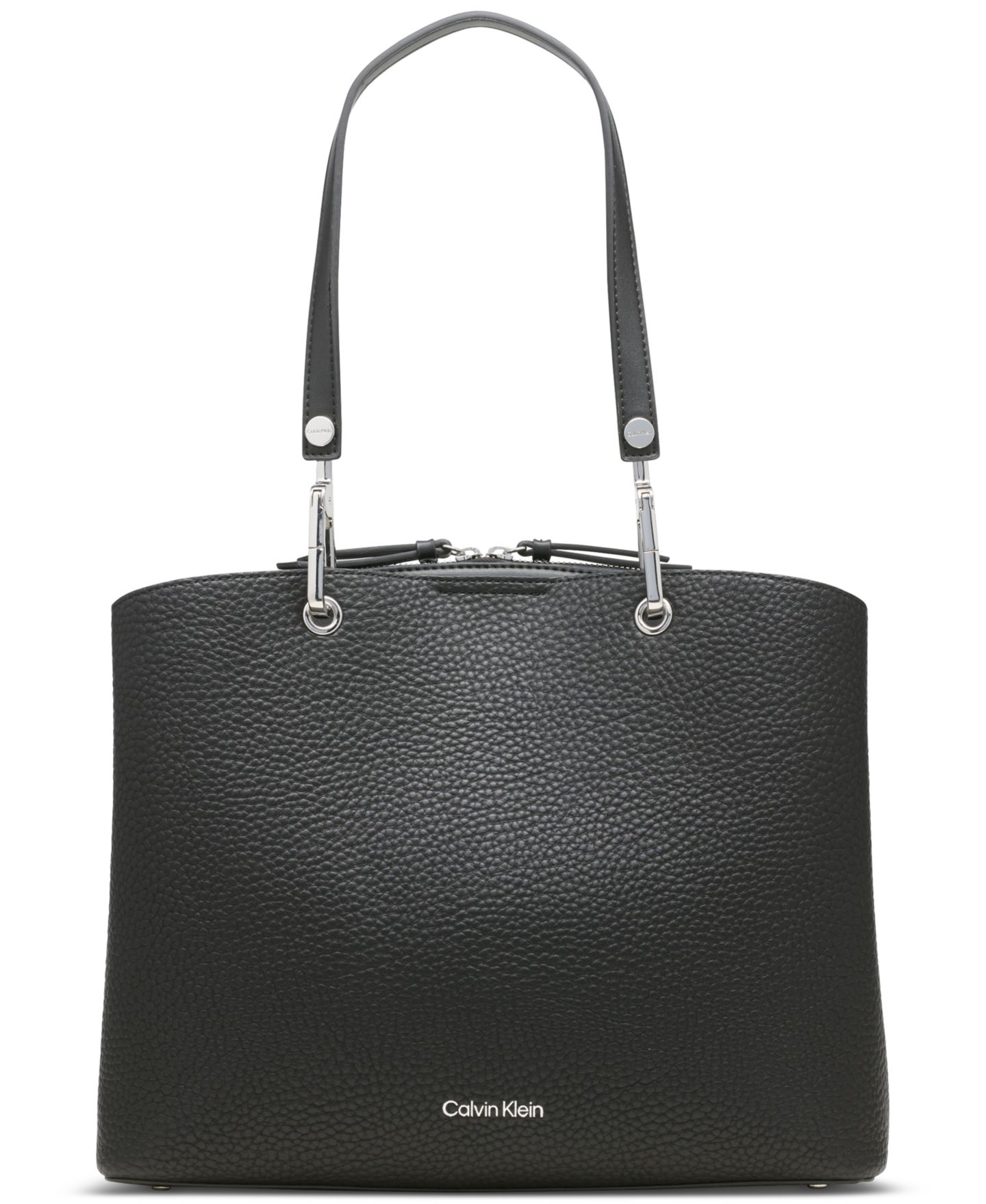 Женская сумка Calvin Klein Garnet Triple Compartment Tote, цвет: Чёрный серебряный — фото 1