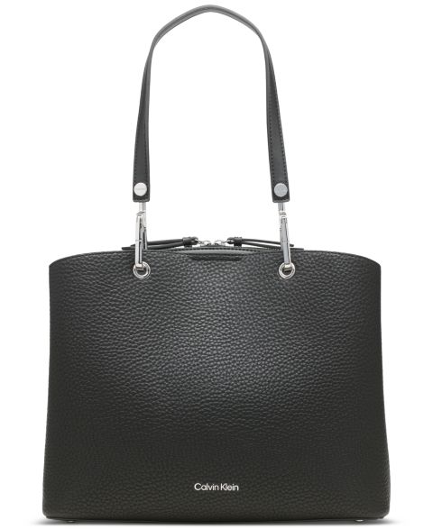 Женская сумка Calvin Klein Garnet Triple Compartment Tote, цвет: Чёрный серебряный