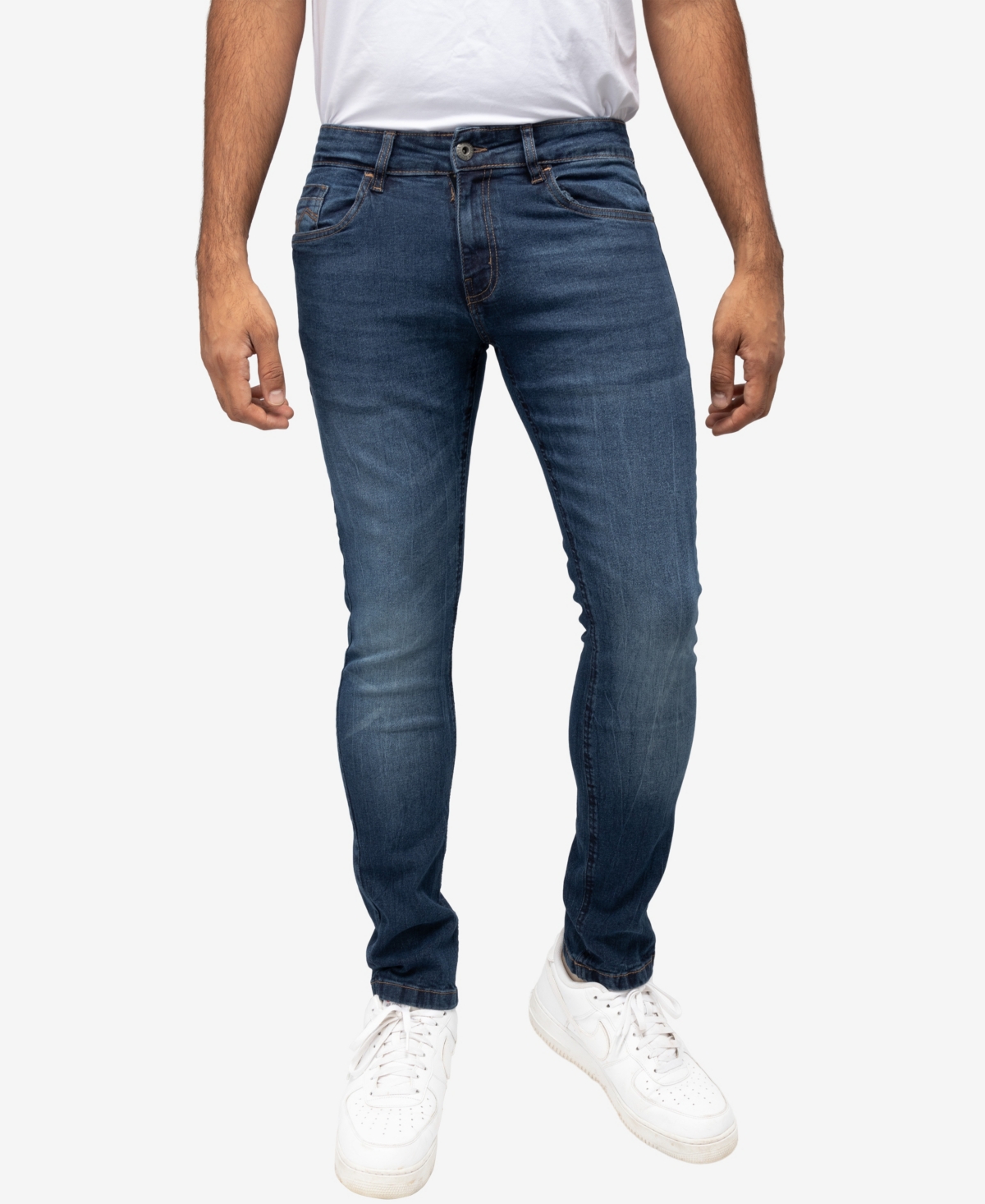 Shop X-ray Men's Super Flex Skinny Jeans In Dark Blue