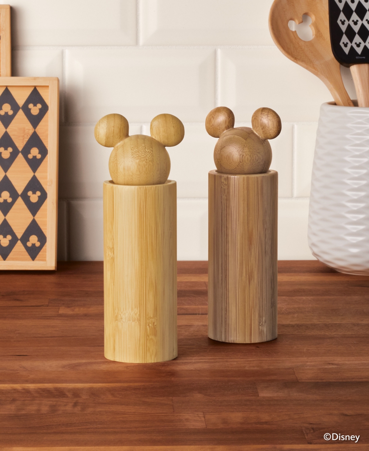 Shop Disney Monochrome Bamboo Salt And Pepper Grinders In Brown