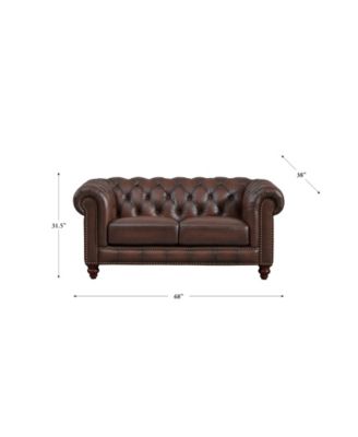 Alton Bay 68" Top Grain Leather Loveseat
