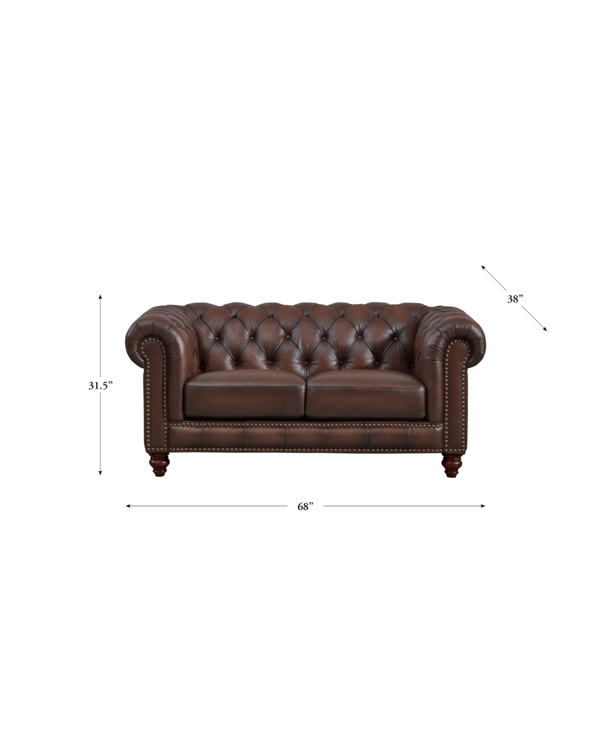 Alton Bay Top Grain Leather Loveseat