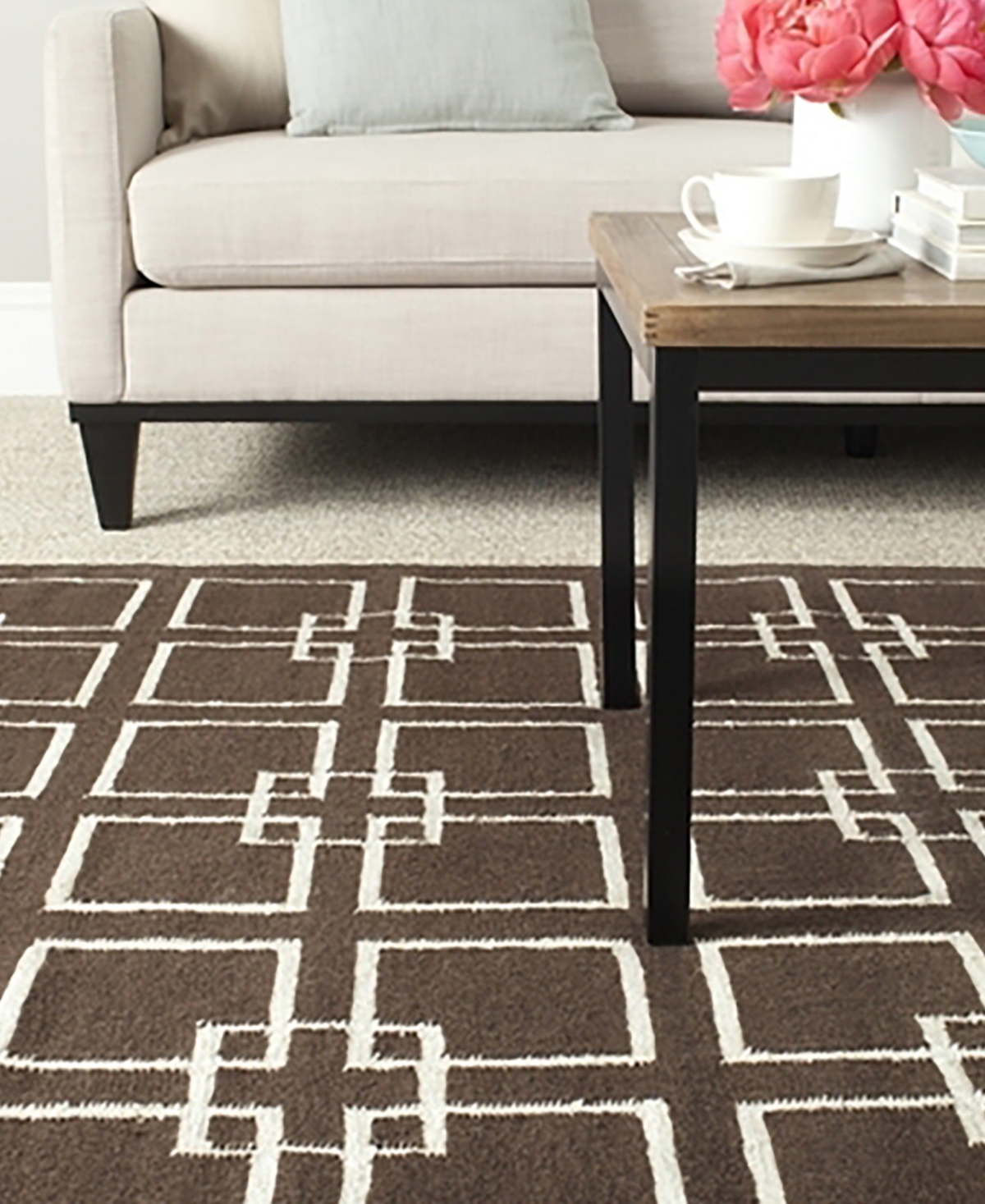 Martha Stewart Collection Square Dance MSR1151EArea Rug - Mocha