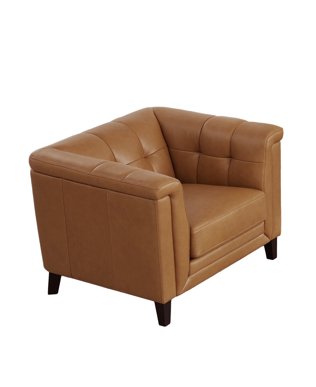 Hydeline Arvo 38" Top Grain Leather Chair In Cognac Brown