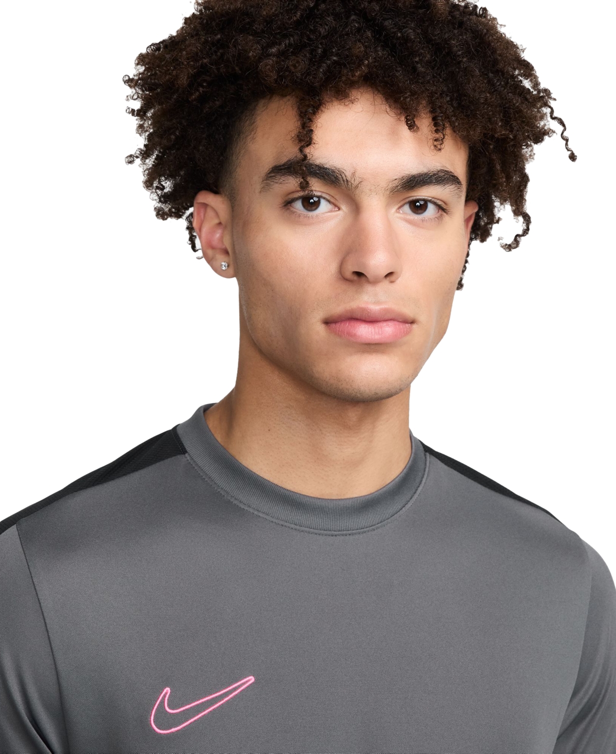 Nike Men's Academy Dri-fit Short Sleeve Soccer T-Shirt -black/sunset Pulse