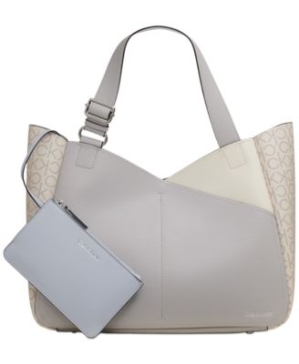 Zoe Large Colorblock Monogram Tote 
