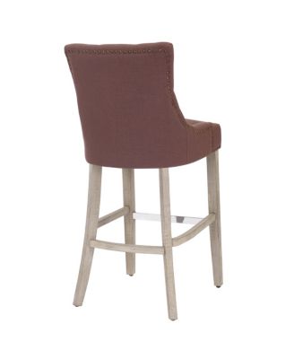 29" Linen Tufted Buttons Upholstered Wingback Bar Stool (Set of 3)