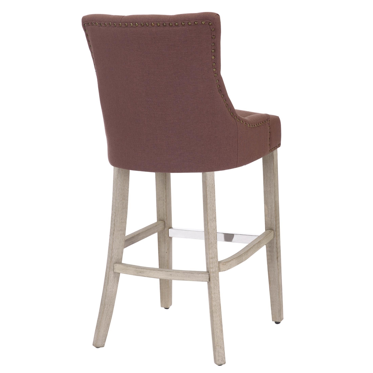 29" Linen Tufted Buttons Upholstered Wingback Bar Stool (Set of