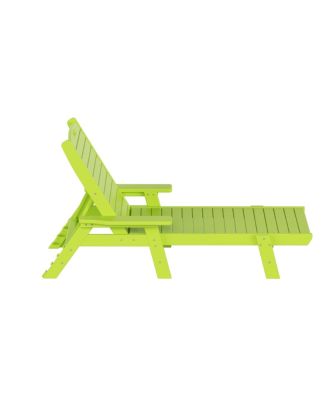 3 Pieces Set Poly Adirondack Outdoor Chaise Lounges with Side Table