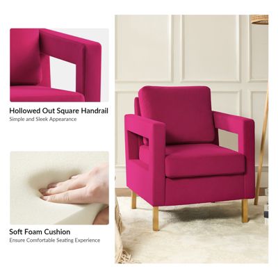 Levitt Square Arm Velvet Accent Chair with Metal Base