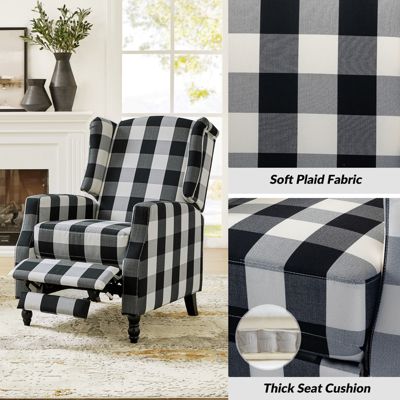 Franco Mid-centry Modern Manual Push Back Recliner