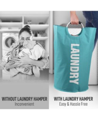 Heavy Duty Laundry Basket - Collapsible Non-Slip Padded With Handles