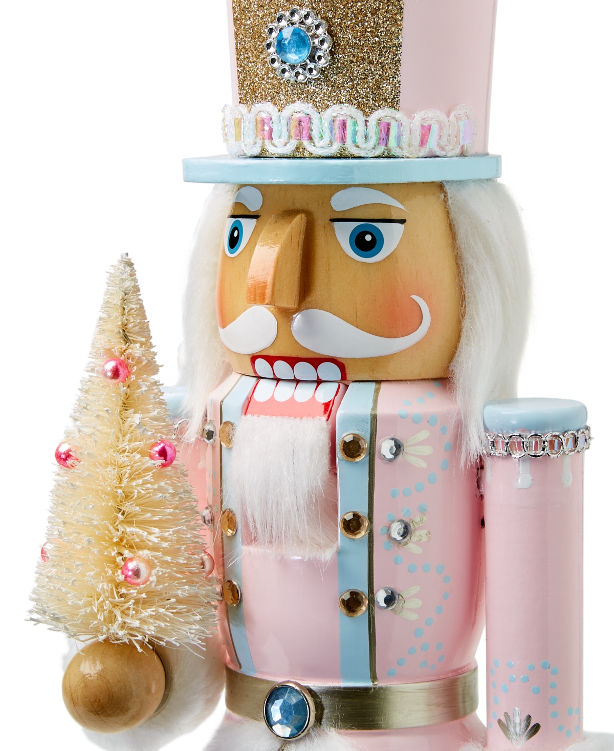 Holiday Lane White & Brown Silver Tree Nutcracker, Created for Macy's