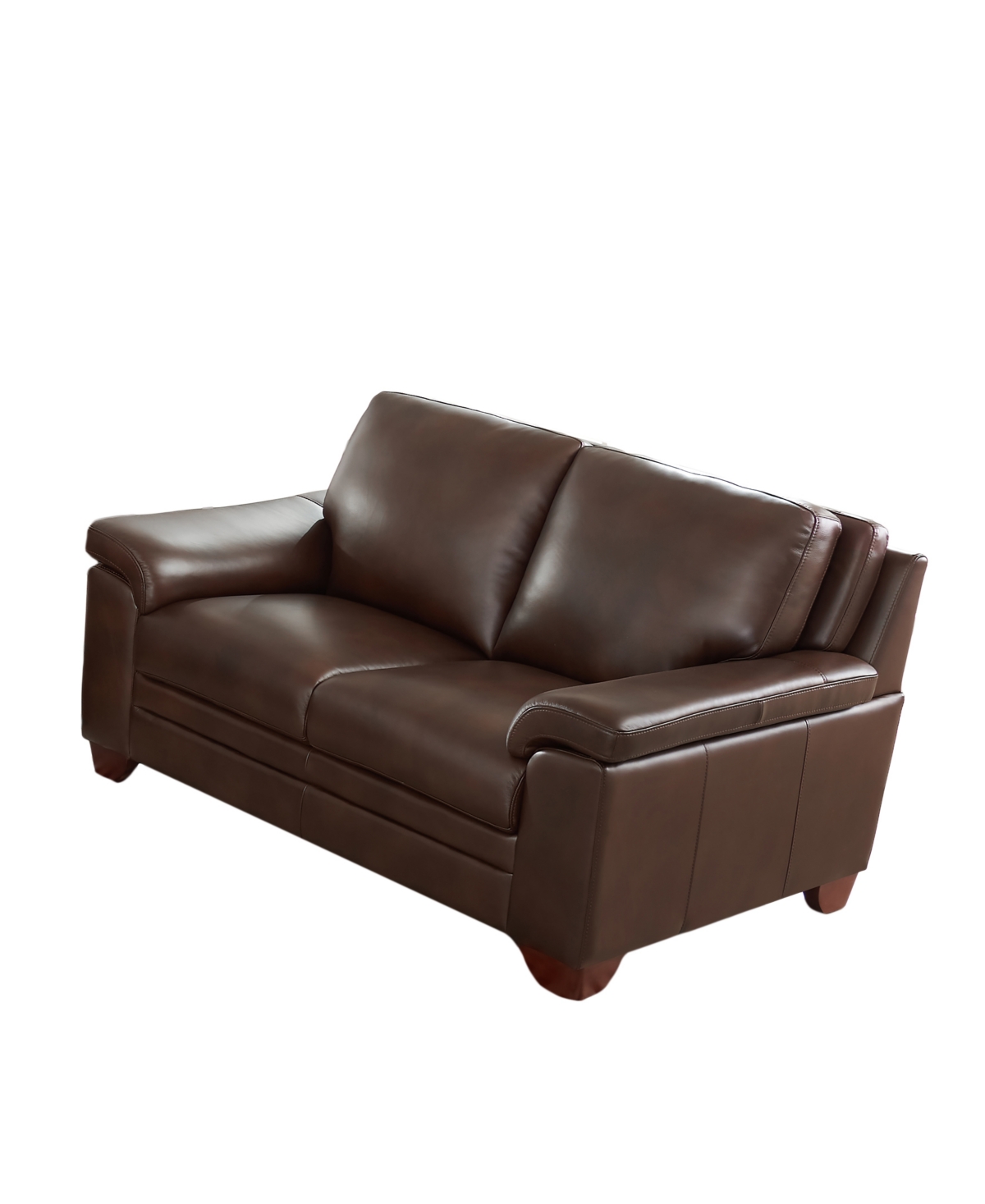 Hydeline Magnum 62" Top Grain Leather Loveseat In Chestnut Brown