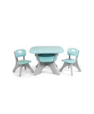 Kids Play Table and Chair Set with Storage Organizer for Art Study and Play