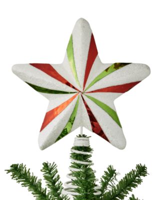 Holiday Lane - Mini Green Red and White Striped Star Mini Tree Topper