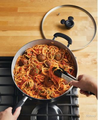 Disney Monochrome Ceramic Nonstick 4.5 Quart Saute Pan with Lid