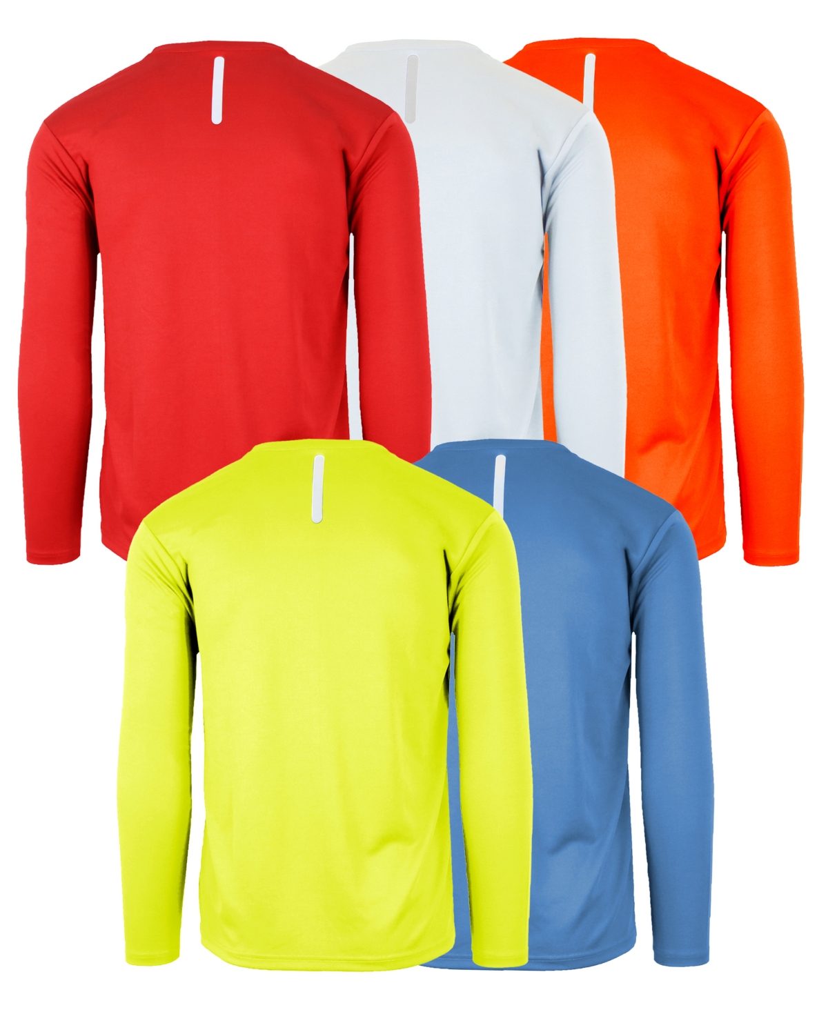 Shop Galaxy By Harvic Men's Long Sleeve Moisture-wicking Performance Crew Neck Tee -5 Pack In Red Multi
