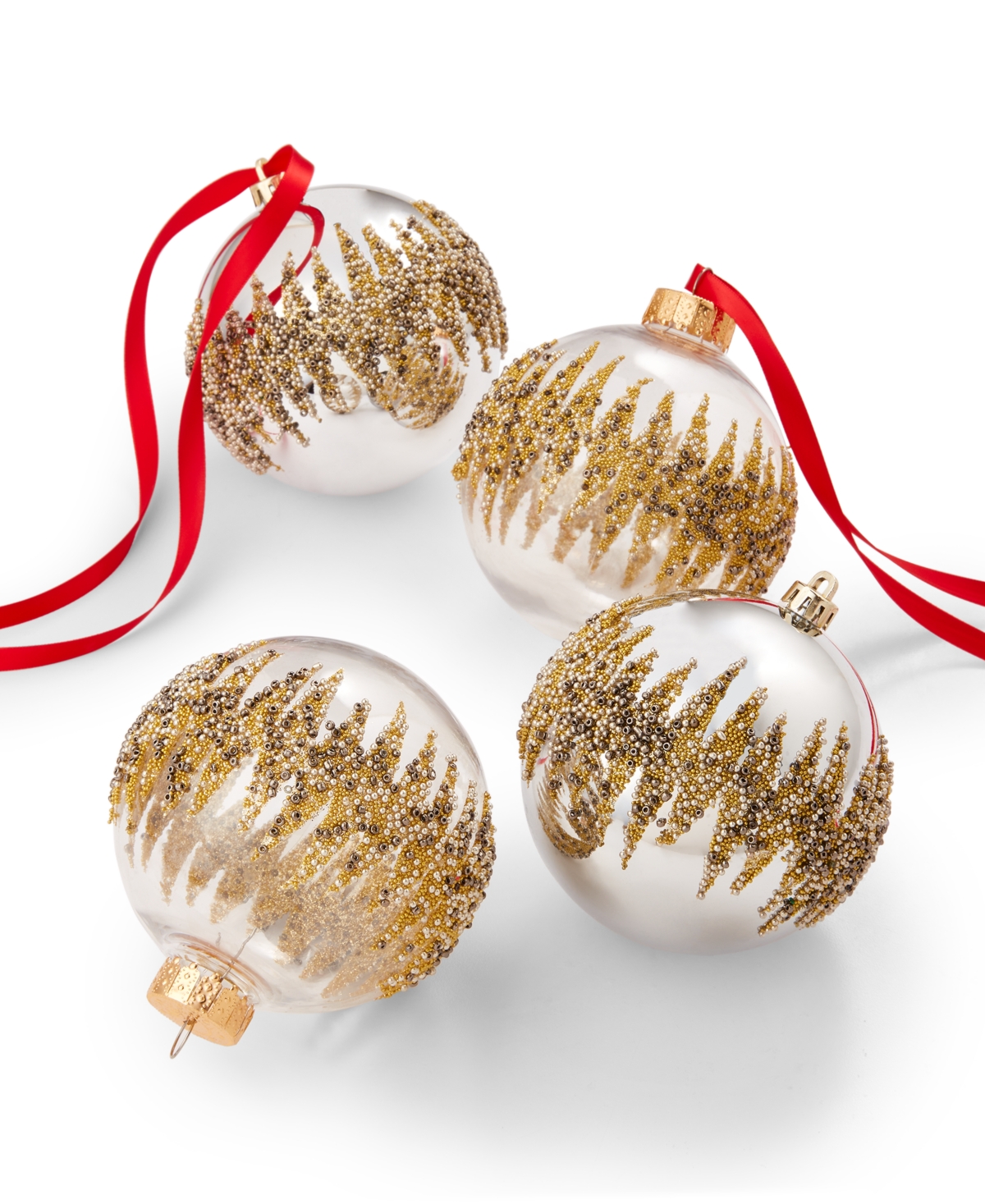 Holiday Lane Shine Bright Set of Gold-Tone & Silver-Tone Decorated Ball Ornaments, Created for Macy's