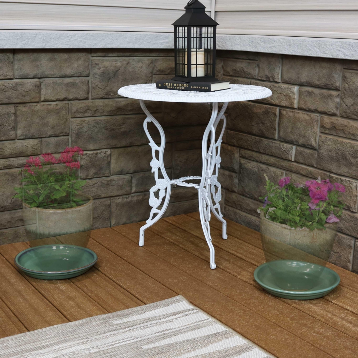Sunnydaze Decor Glazed Ceramic Flower Pot/Plant Saucer - Seafoam - Set of 2