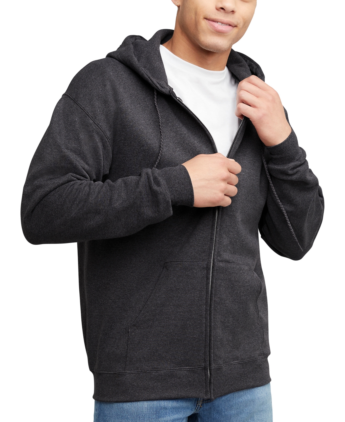 Shop Hanes Ultimate Men's Full-zip Heavyweight Fleece Hoodie In Navy