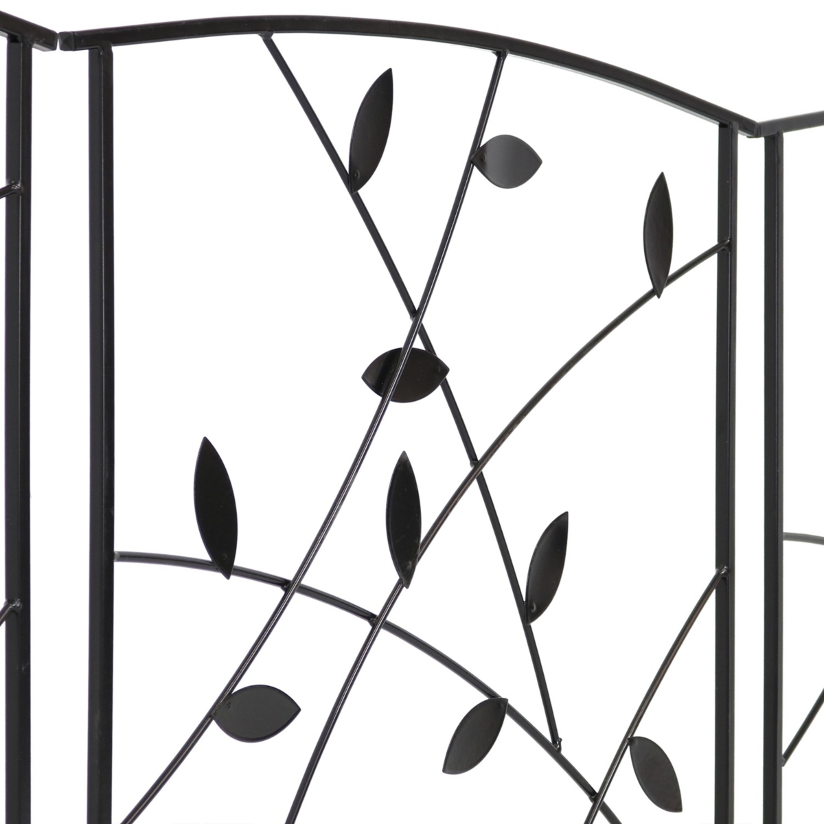 Sunnydaze Decor 5-Piece Modern Leaves/Vines Steel Border Fencing - -- Black