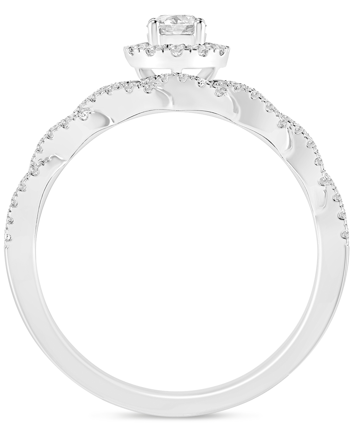 Diamond Halo Twist Bridal Set (1/2 ct. t.w.) in 14k- White Gold