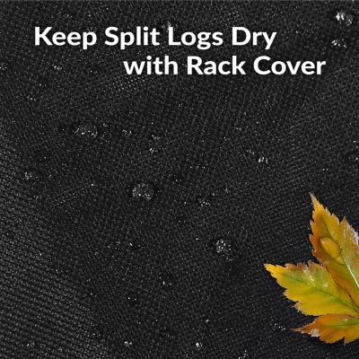 Outdoor Heavy-Duty Steel Firewood Log Rack Holder and Weather-Resistant Polyester Log Rack Cover - Black