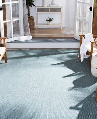 Courtyard CY8521 Aqua and Gray 8' x 11' Outdoor Area Rug