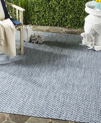 Courtyard CY8653 Blue and Light Gray 8' x 11' Sisal Weave Outdoor Area Rug