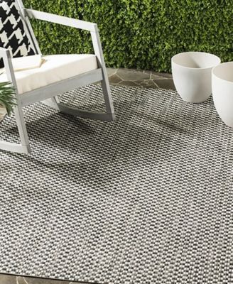 Courtyard CY8653 Black and Light Gray 8' x 11' Sisal Weave Outdoor Area Rug