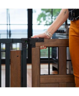 Evenflo Cancelletto Di Sicurezza Walk-Thru Barn Door - Legno E Nero - Apertura 73-109 Cm - Montaggio A Pressione O Hardware
