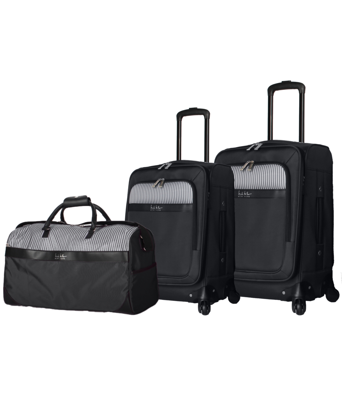 Shop Nicole Miller 3 Piece Luggage Set In Black