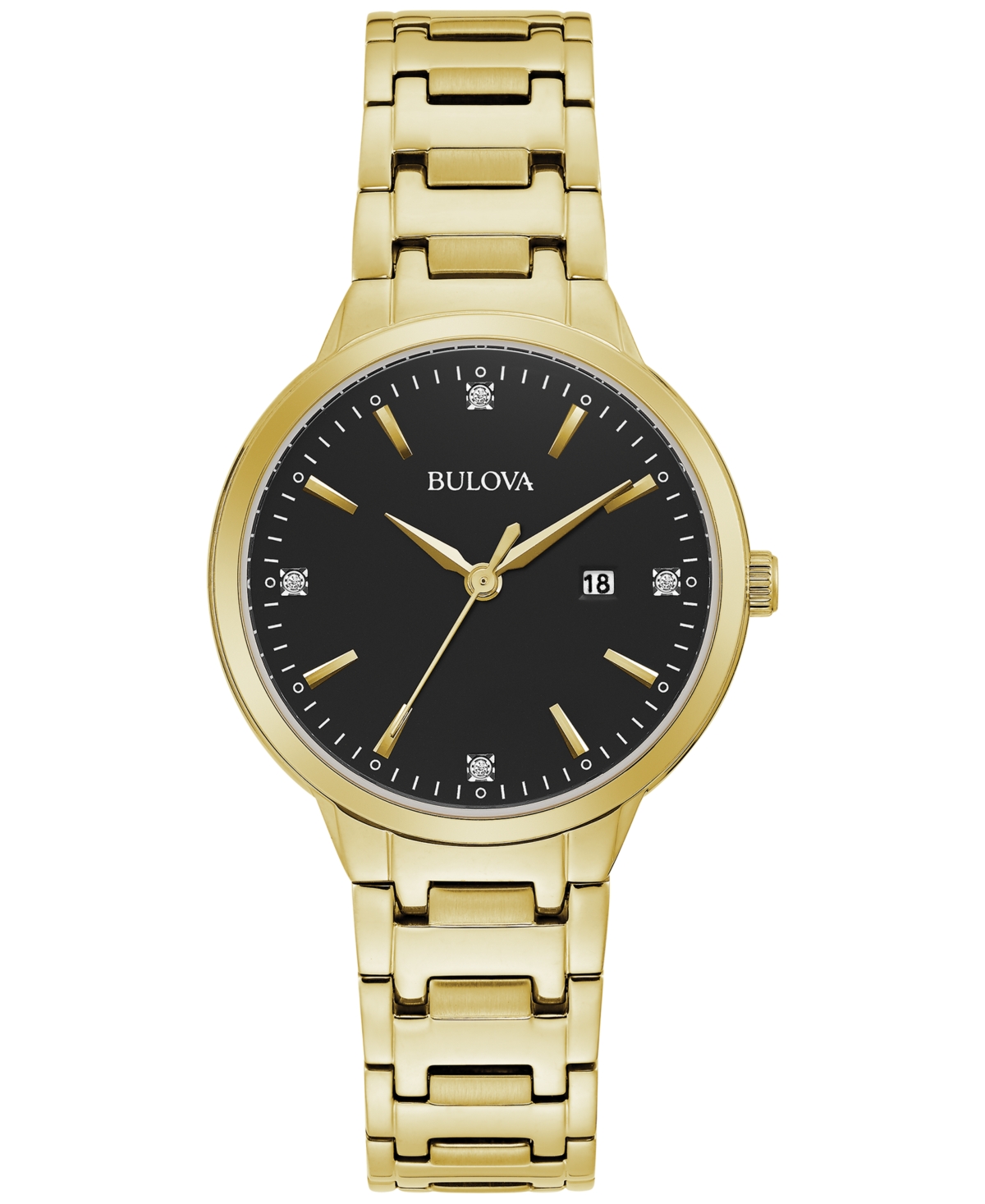 Shop Bulova Women's Diamond Accent Gold-tone Stainless Steel Bracelet Watch 33mm In No Color