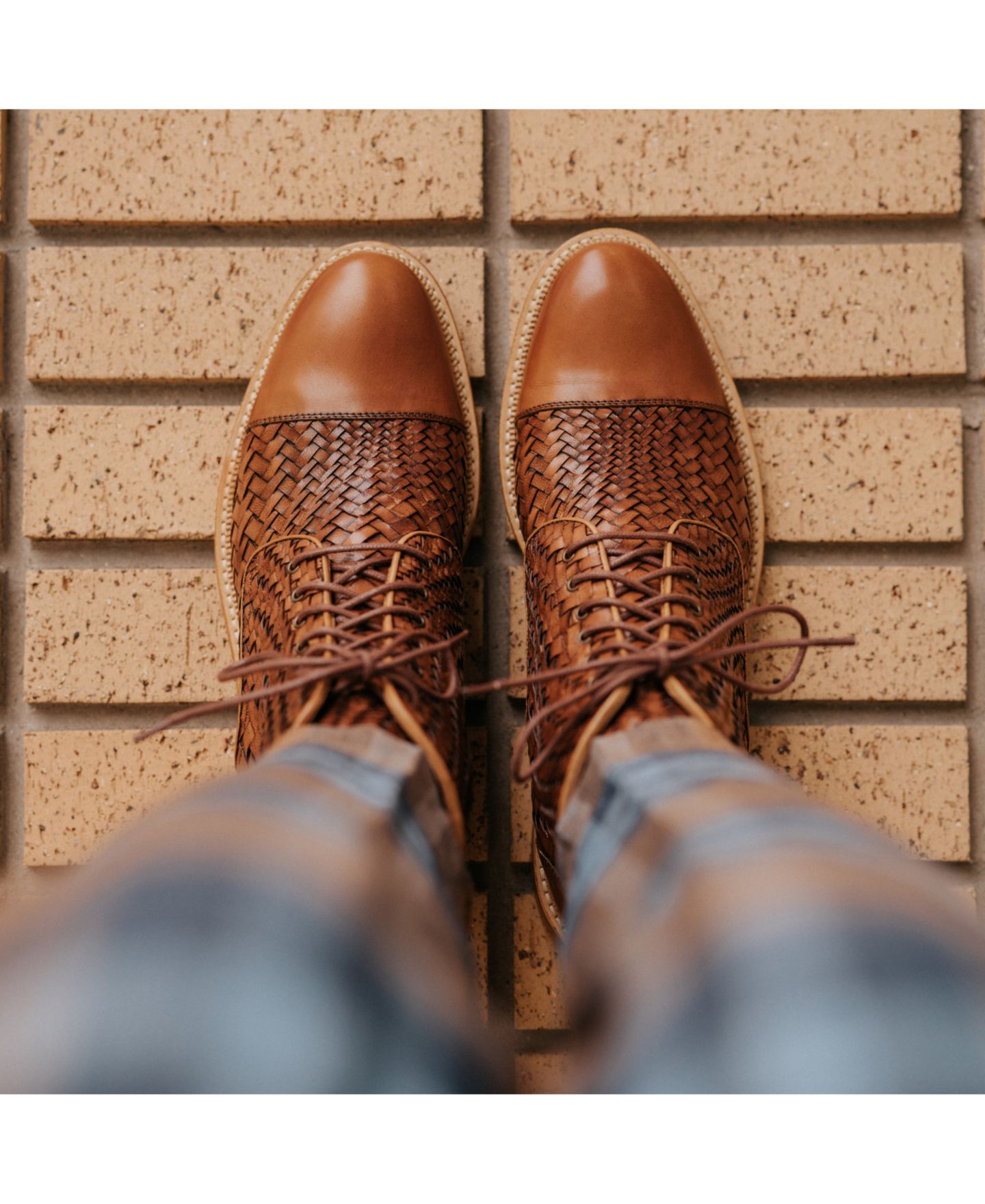 Мужские ботинки Taft Rome Woven Handcrafted Full-grain Leather Dress Lace-up Boot, цвет: Коричневый — фото 6