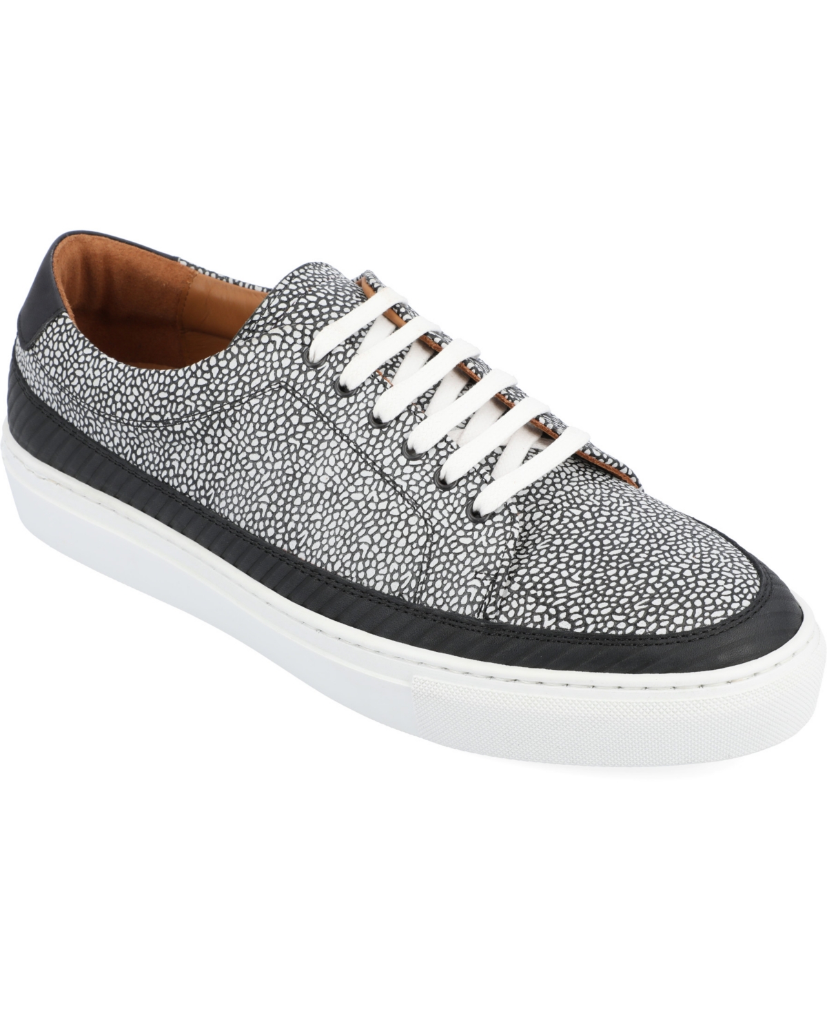 Men's Fifth Ave Handcrafted Custom English Leather Low Top Men's Casual Lace-up Sneaker - Stone