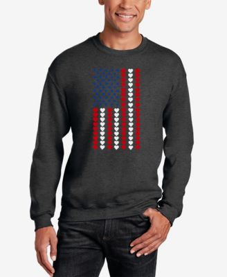 Heart Flag - Men's Word Art Crewneck Sweatshirt