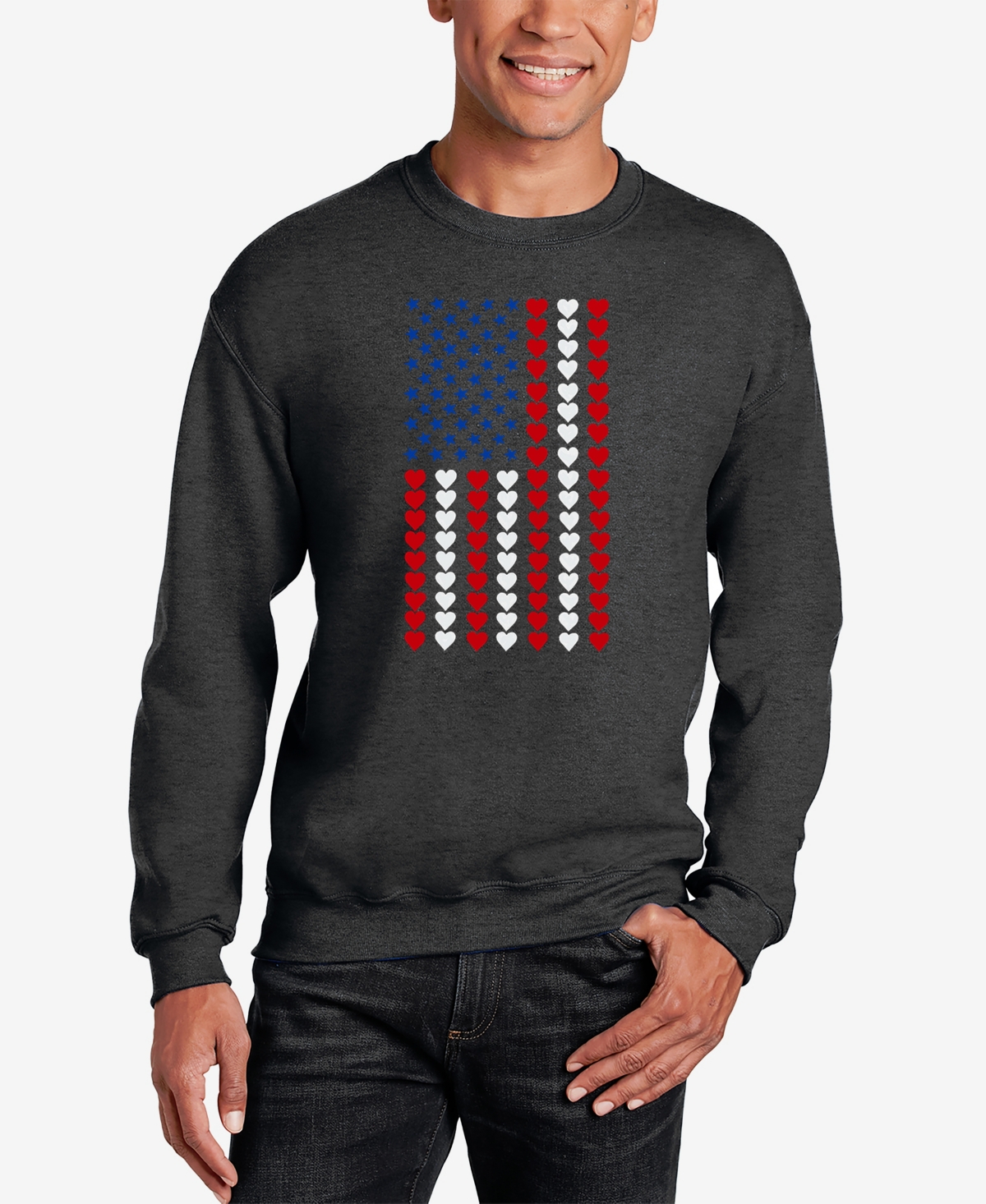 La Pop Art Heart Flag - Men's Word Art Crewneck Sweatshirt