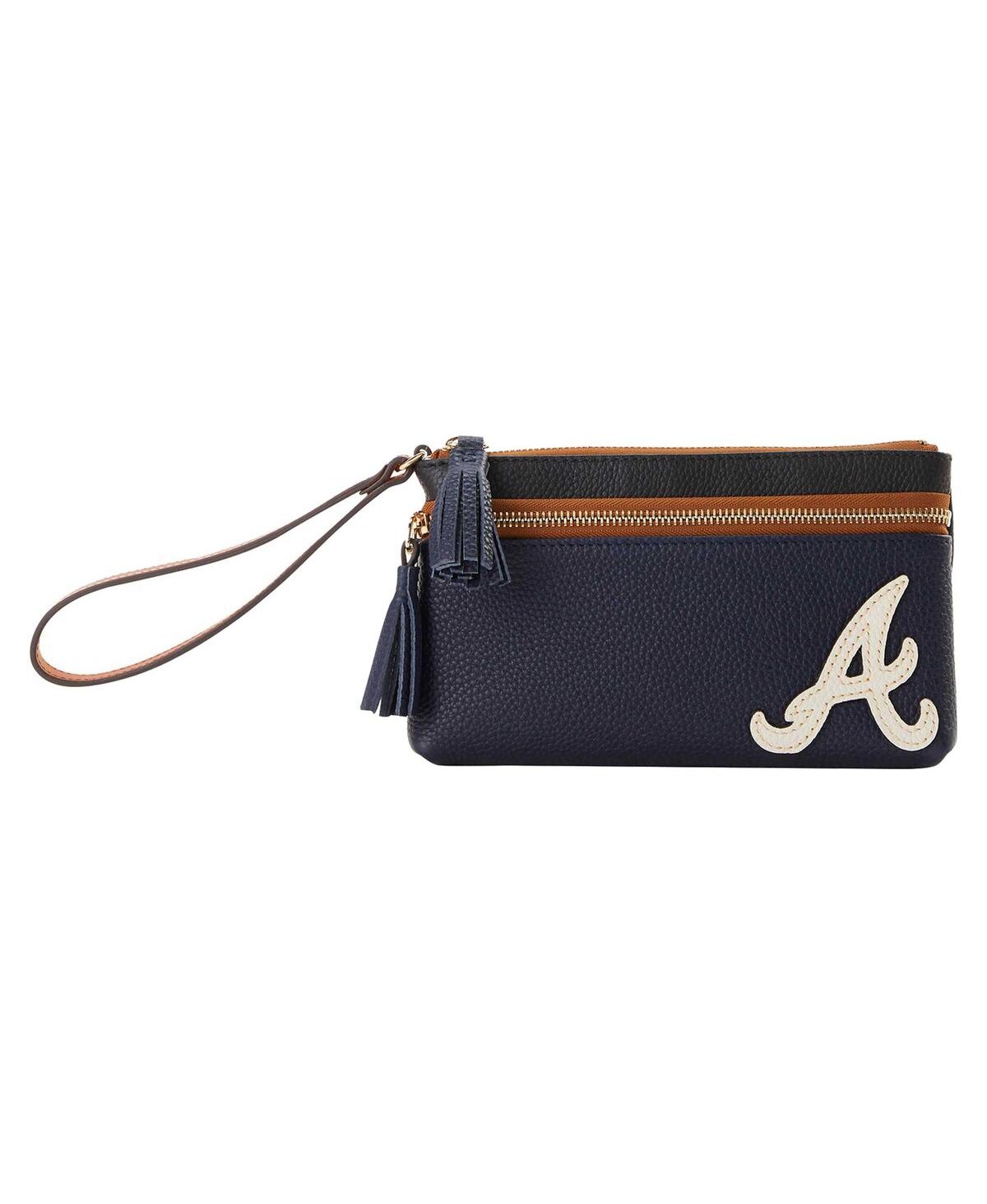 Shop Dooney & Bourke Dooney Bourke Atlanta Braves Infield Double-zip Wristlet In Midnight B