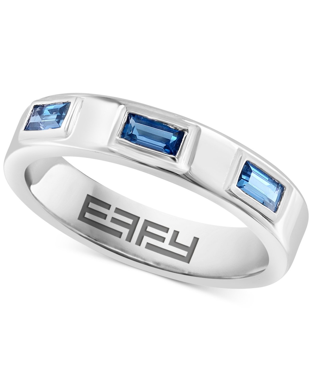 Shop Effy Collection Effy London Blue Topaz Three Stone Band (1/3 Ct. T.w) In Sterling Silver