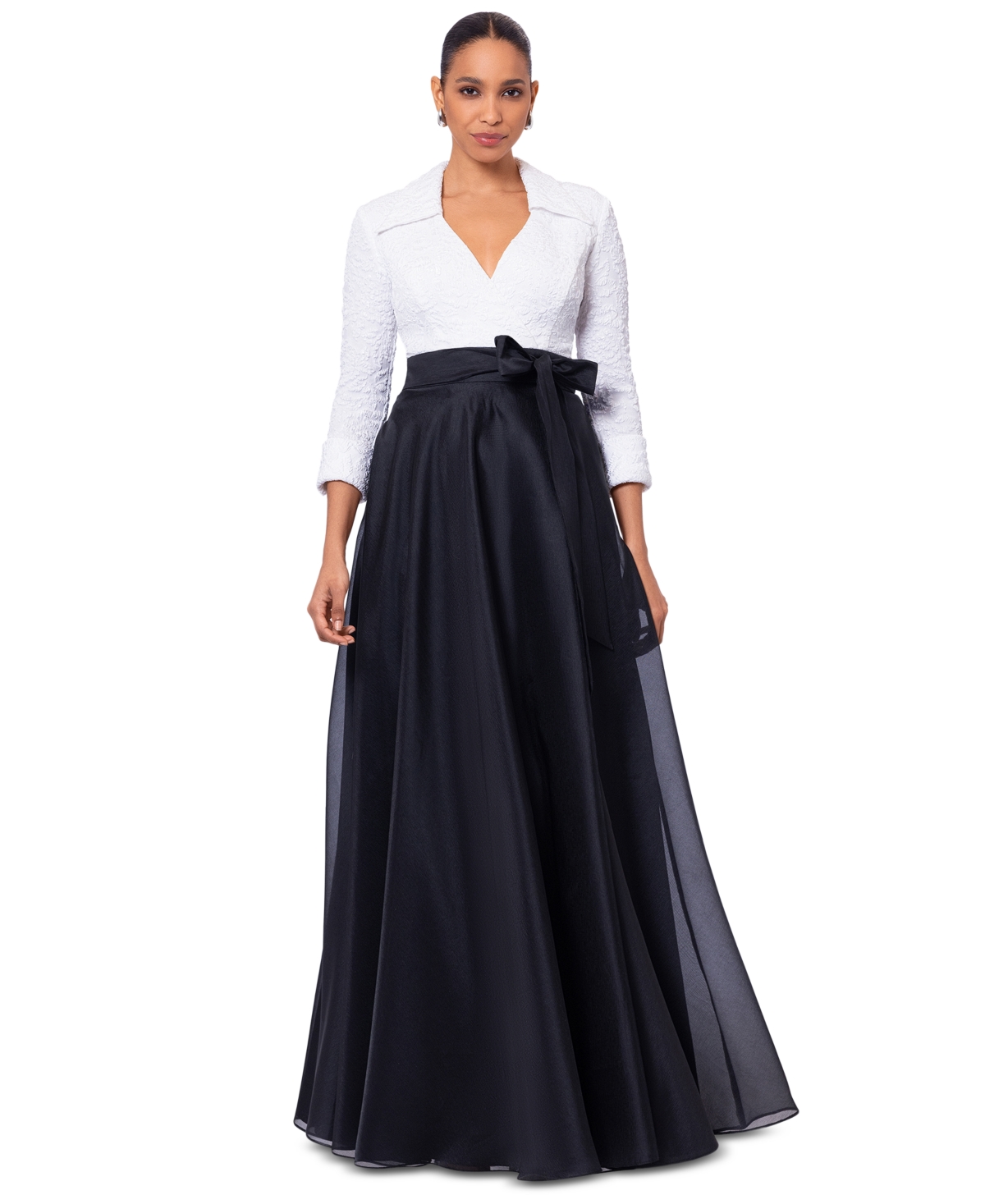 Women's Jacquard Ball Gown - Black/White