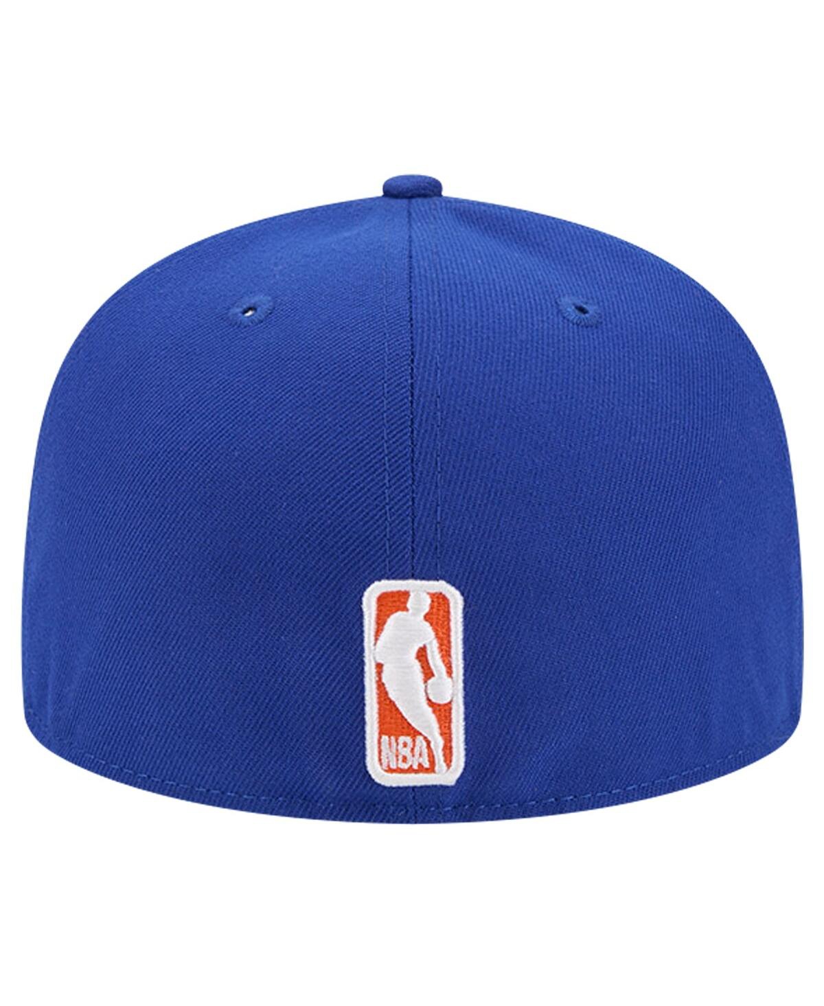 New Era Men'sNew York Knicks Court Sport Leather Applique 59fifty Fitted Hat - Blue