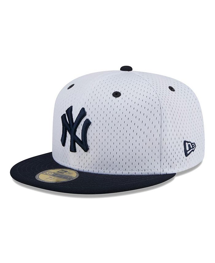 New Era Men's White New York Yankees Throwback Mesh 59fifty Fitted Hat ...