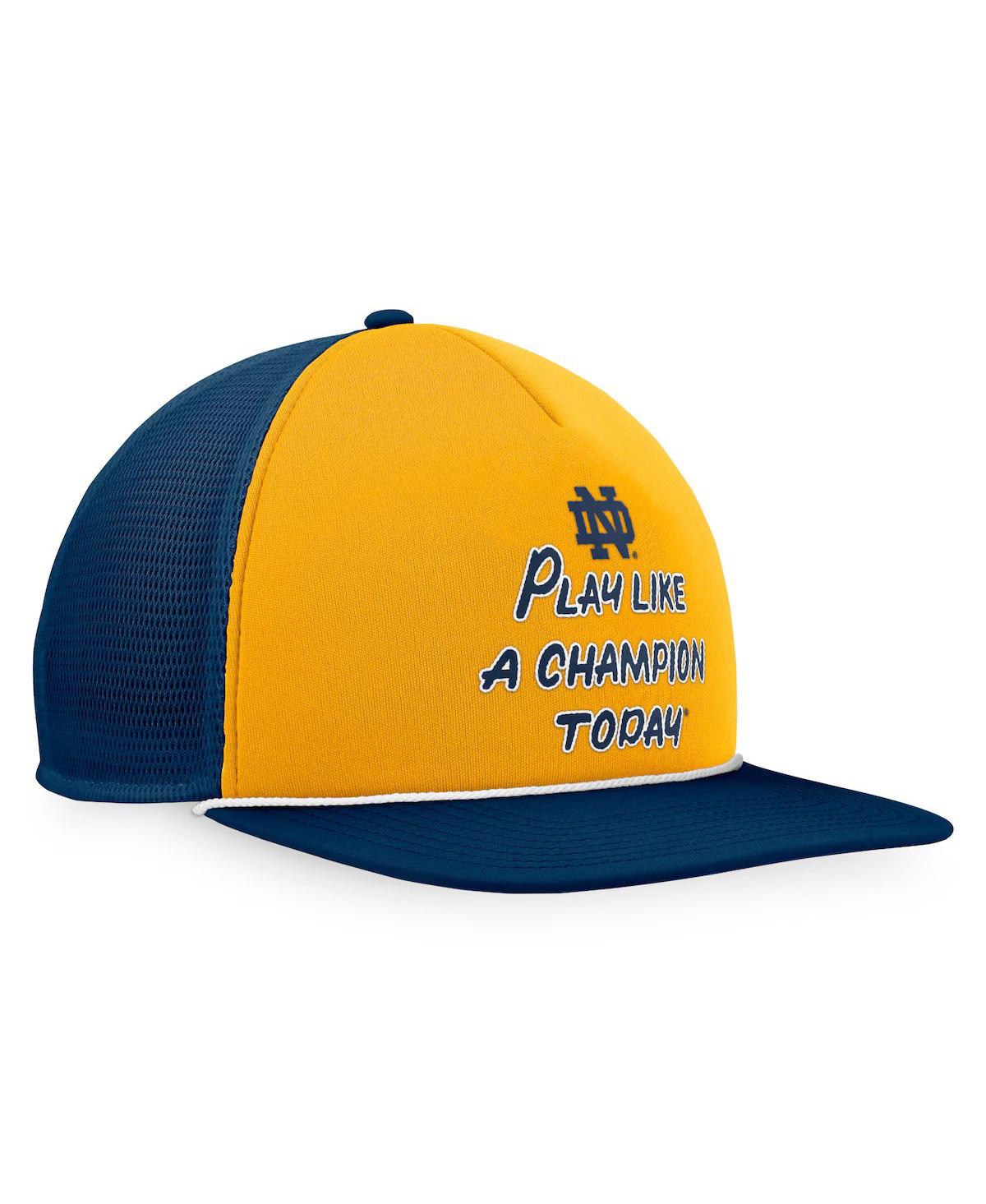 Shop Top Of The World Men's Navy/gold Notre Dame Fighting Irish Play Like A Champion Today Foam Trucker Adjustable Hat In Tr Ny,cg G