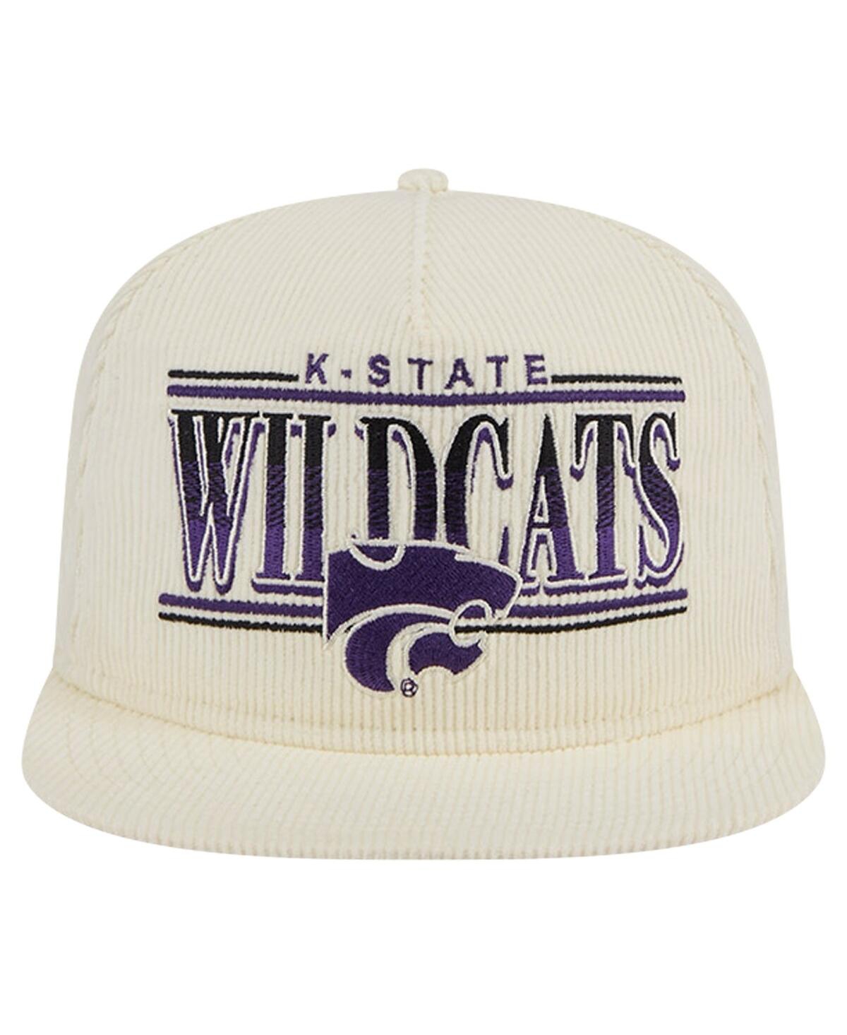 Shop New Era Men's White Kansas State Wildcats Throwback Golfer Corduroy Snapback Hat In Cream