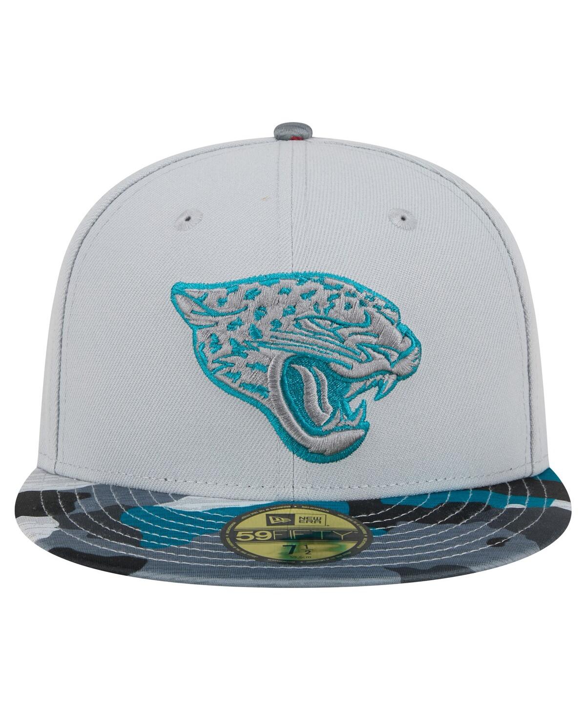New Era Gray Jacksonville Jaguars Active Camo 59fifty Fitted Hat In Gray Camo